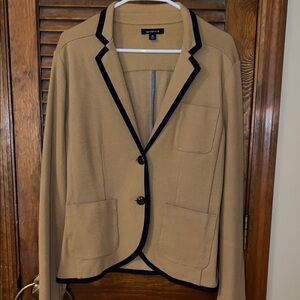 Lands' End Tan and Blue Blazer with Relaxed Fit